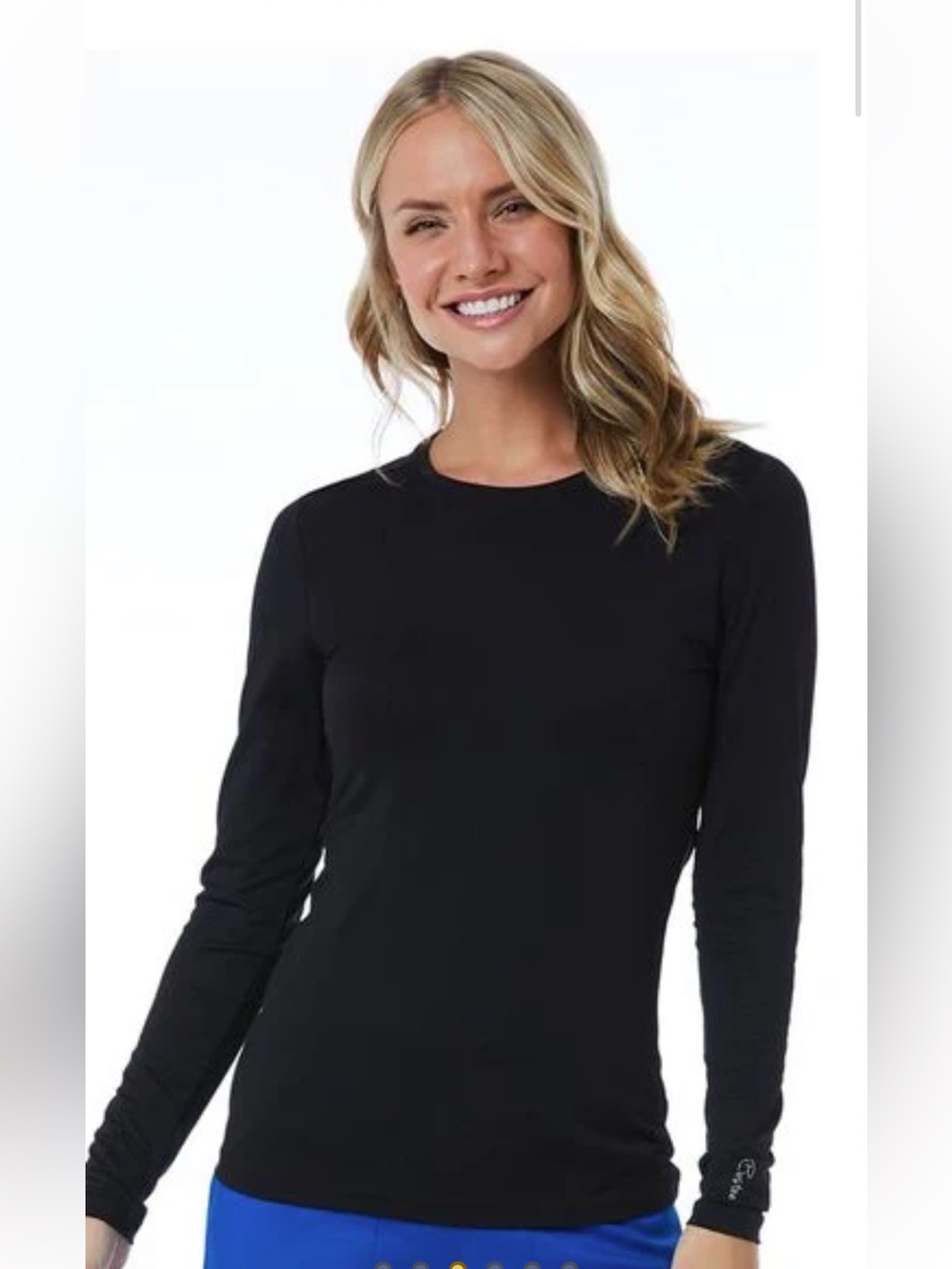 Bestee Maevn Women Black Long Sleeve Scrub Undershirt Base Layer Medium MD